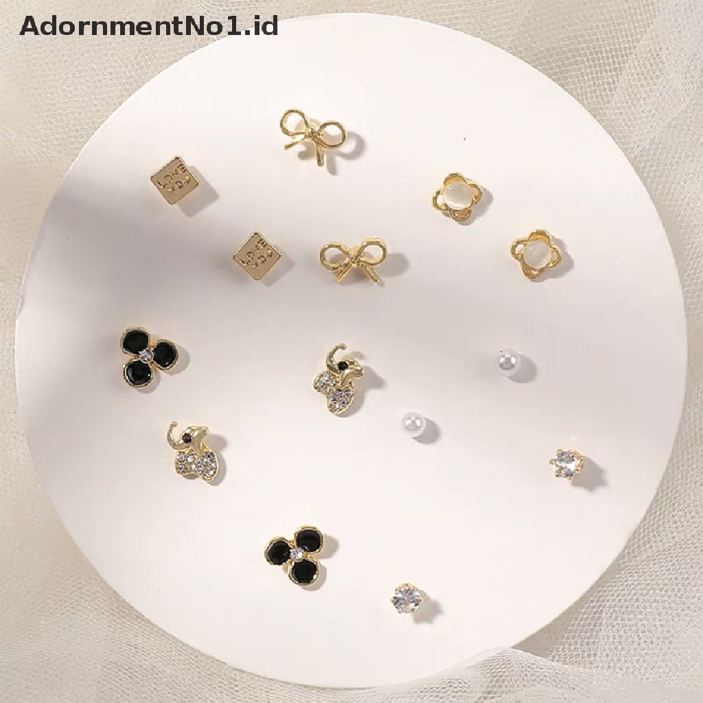 [AdornmentNo1] 7pasang Korea Fashion Kecil Geometris Perempuan Anting Set Beberapa Pasang Kupu-Kupu Lucu Stud Earrings Jewelry [ID]