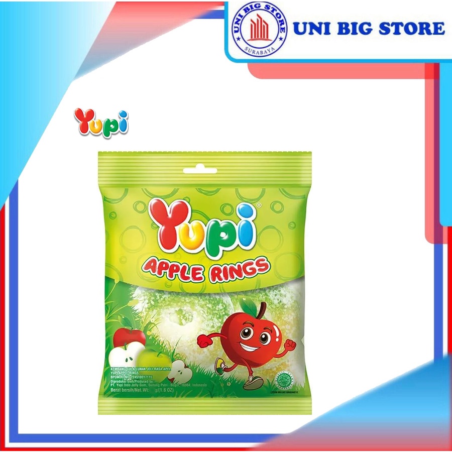 

Yupi Apple Rings Jelly Candy 108 gr Permen Jeli Apel