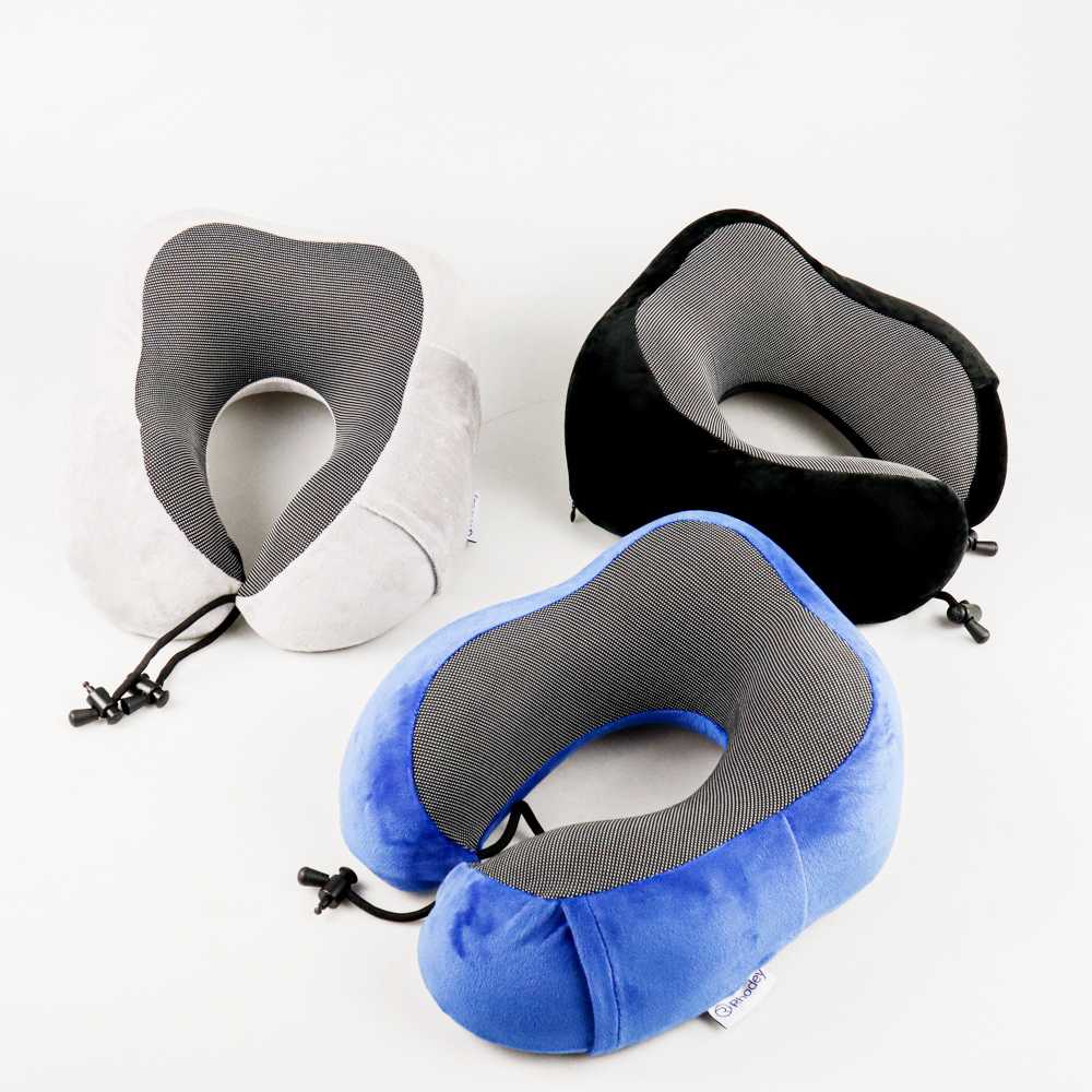 Bantal Leher U-Shape Foldable untuk dewasa Empuk dan nyaman Travel Neck Pillow