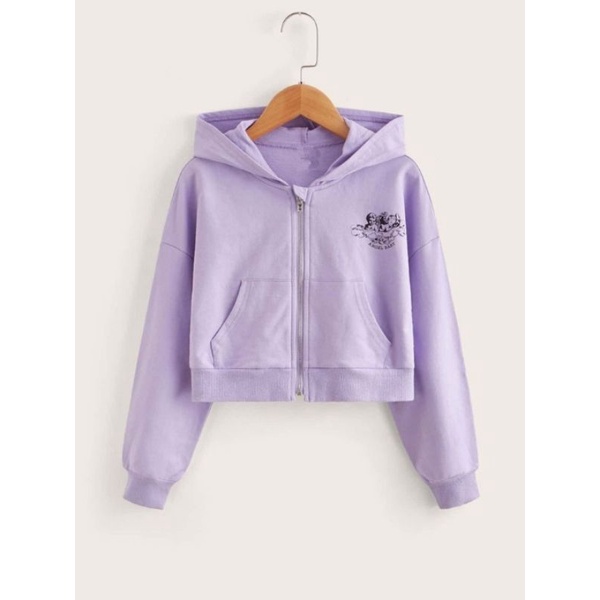 jacket heaven crop ungu/jacket hoodie