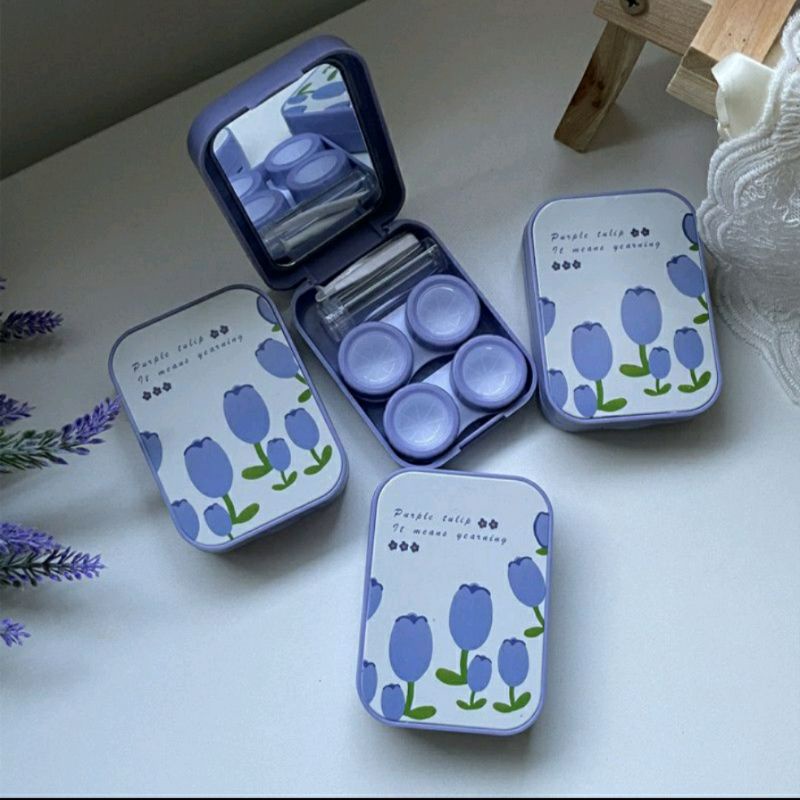 TEMPAT SOFTLENS 2IN1 PURPLE FLOWER