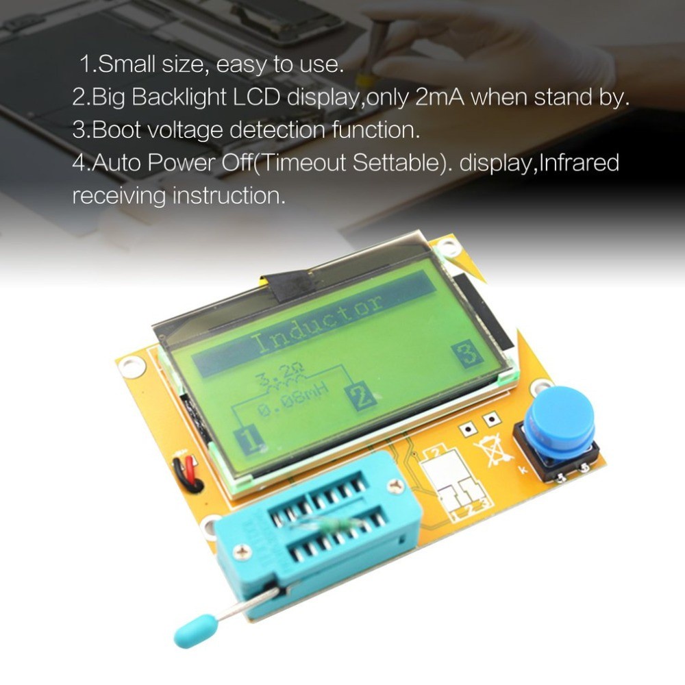 ESR Meter Transistor Tester Digital RCD LCR T4 LED Mosfet Dioda Triode Elco PCB MOS/PNP/NPN Screen