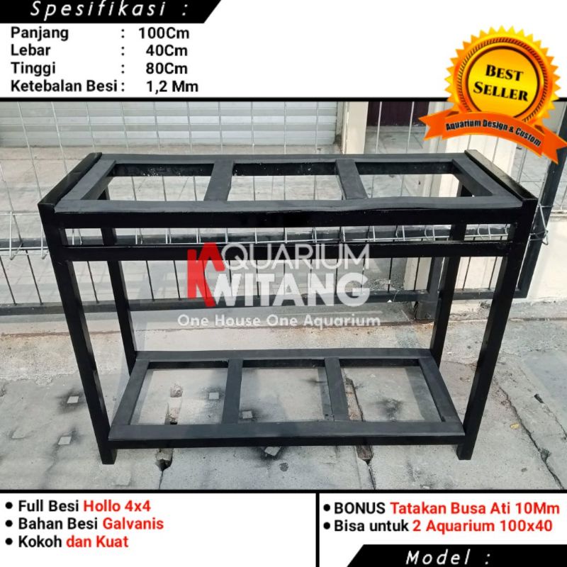 Rak Aquarium 100x40 / Rak Aquarium Besi Hollo 2 susun Ukuran 100x40 / Rak Aquarium Besi Hollow 4x4