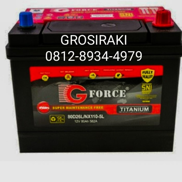 AKI MOBIL TOYOTA INNOVA DIESEL 80D26L NX110-5L 80AH G-FORCE MF