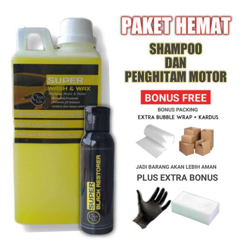 Paket Black Restorer dan Shampoo Motor