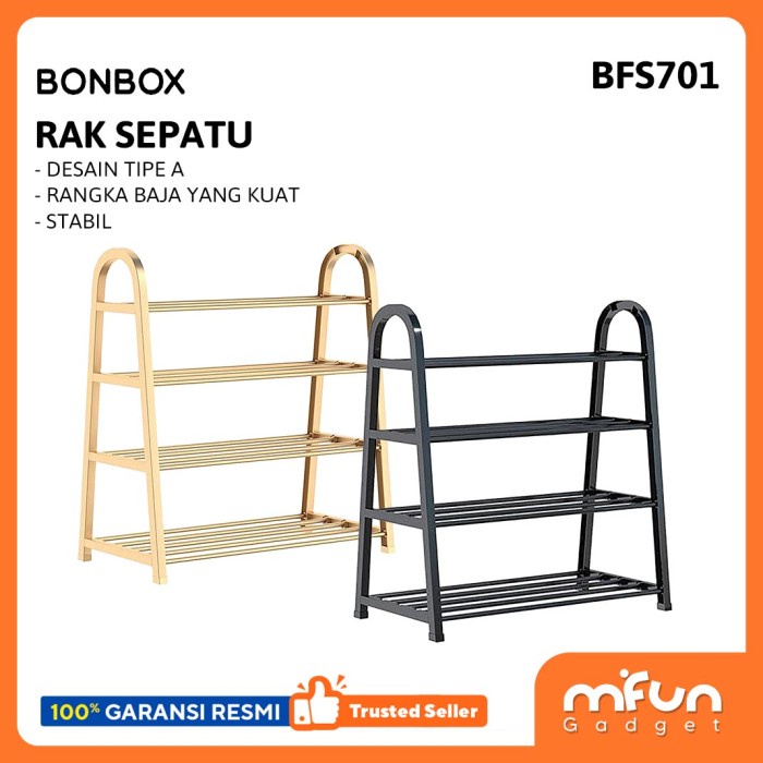 Rak Sepatu 4 Susun Rak Serbaguna Tinggi Kuat Tahan Lama BFS701