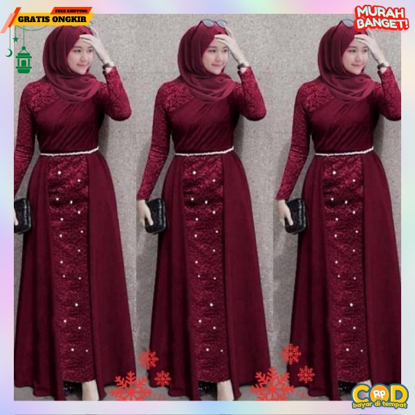 Baju Lebaran Muslim Wanita Gmis Muslimah Polos Gsmis Kondangan Pesta Dres Remaja Syar'I Gamis Wanita