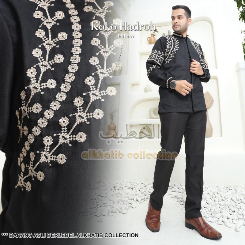 KOKO HADRAH BORDIR KATUN PREMIUM LENGAN PANJANG ALKHATIB COLLECTION COUPLE DEWASA DAN ANAK S M L XL 