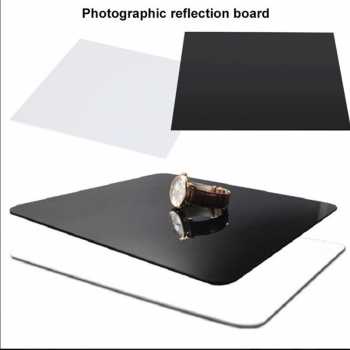 Papan Reflektor Photography Acrylic Reflector Board Bahan Akrilik Untuk Alas Foto Produk Studio Ukuran 20x20 cm / Backdrop Foto Produk Studio Mini Hitam / Background Foto Studio Produk Polos Aesthetic Estetik Simetris / Acrylic Sheet Properti Foto Murah