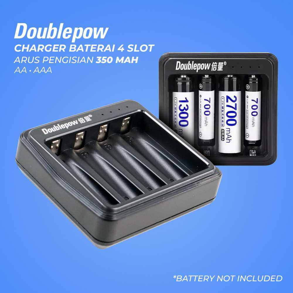 DOUBLEPOW Charger Baterai 4 slot AA/AAA - UK-574