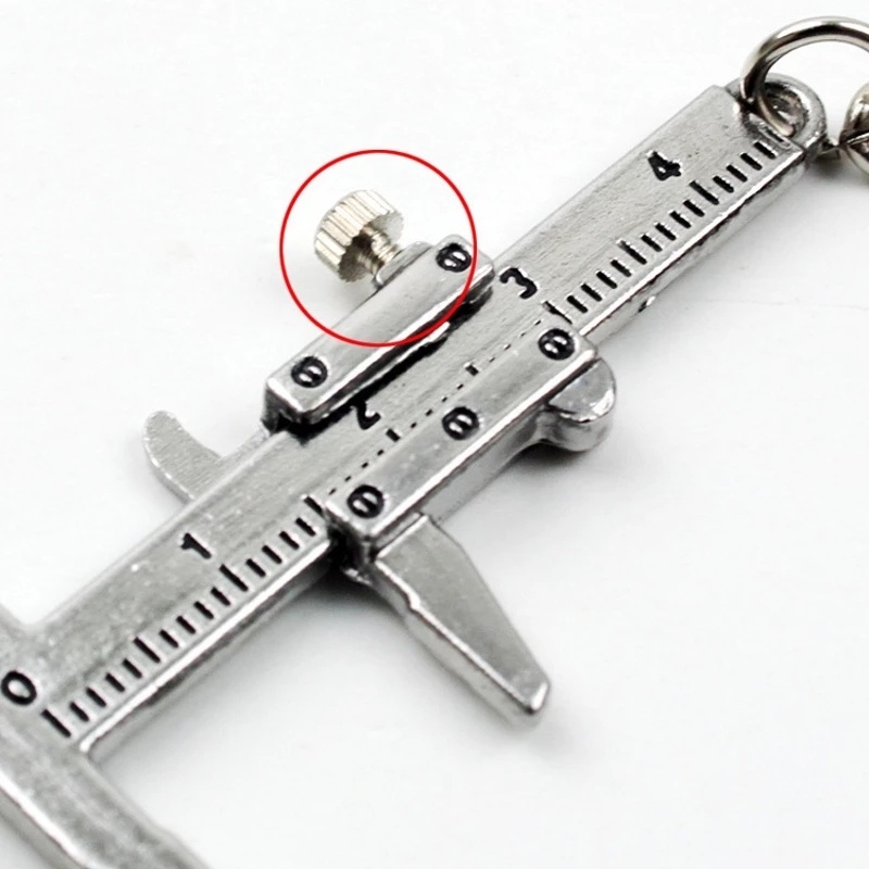 Mini Vernier Caliper Keychain Alat Ukur/Gantungan Kunci Model Simulasi Penggaris Vernier Caliper