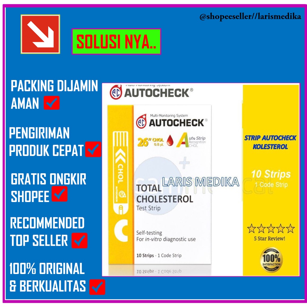 Autocheck Strip Kolesterol STRIP AUTOCHECK Cholesterol / Strip Kolesterol - ISI 10 STRIP