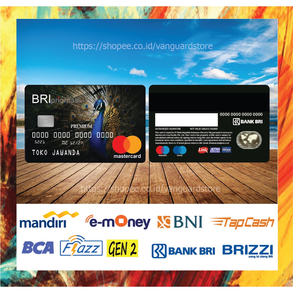 KARTU E MONEY E TOLL KARTU BRI MASTERCARD DEBIT CREDIT EMONEY MANDIRI FLAZZ BCA BNI TAPCASH BRIZZI BRI - 2 SISI