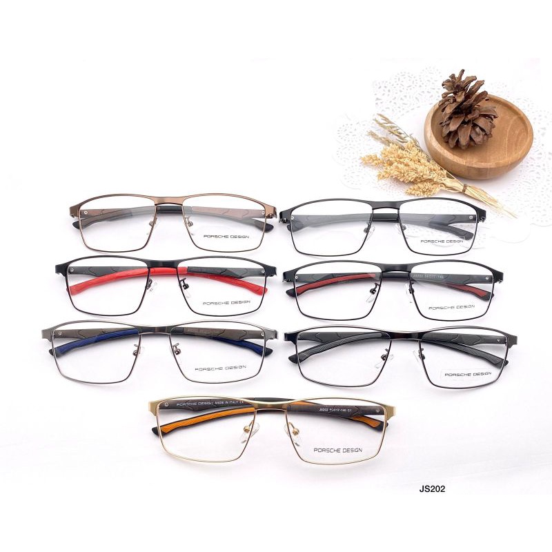 frame kacamata titanium bentuk kotak pria JS202