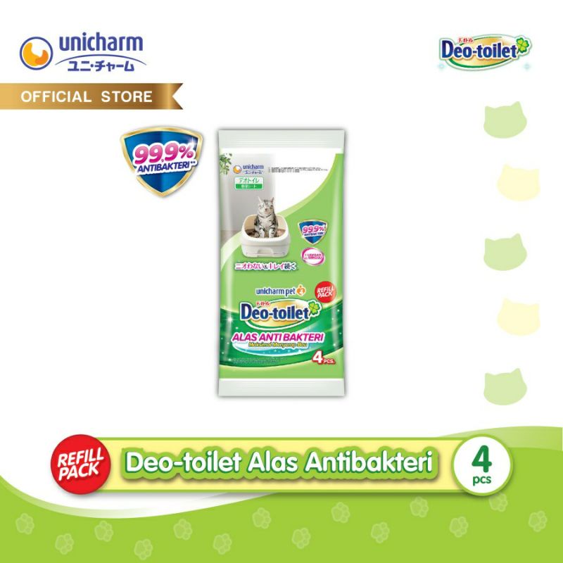 Unicharm Pet - Deo Toilet - Alas Kucing Anti Bakteri - 4 pcs