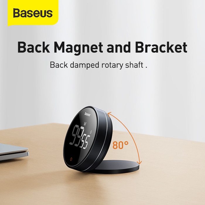 Baseus Timer Digital Heyo Pro Rotation Countdown Dapur Masak Magnetic - Abu-abu