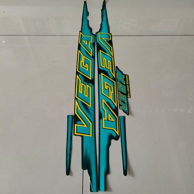 striping sticker lis body yamaha vega lama old thn 1998 1999 hijau botol