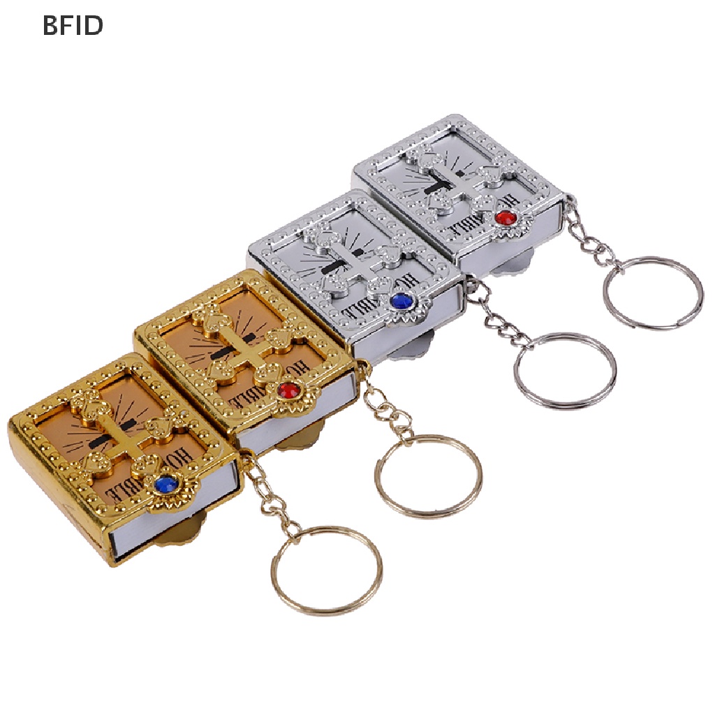 [BFID] Gantungan Kunci Kitab Suci Mini Gantungan Kunci Salib Yesus Kristen Religi Keyring [ID]