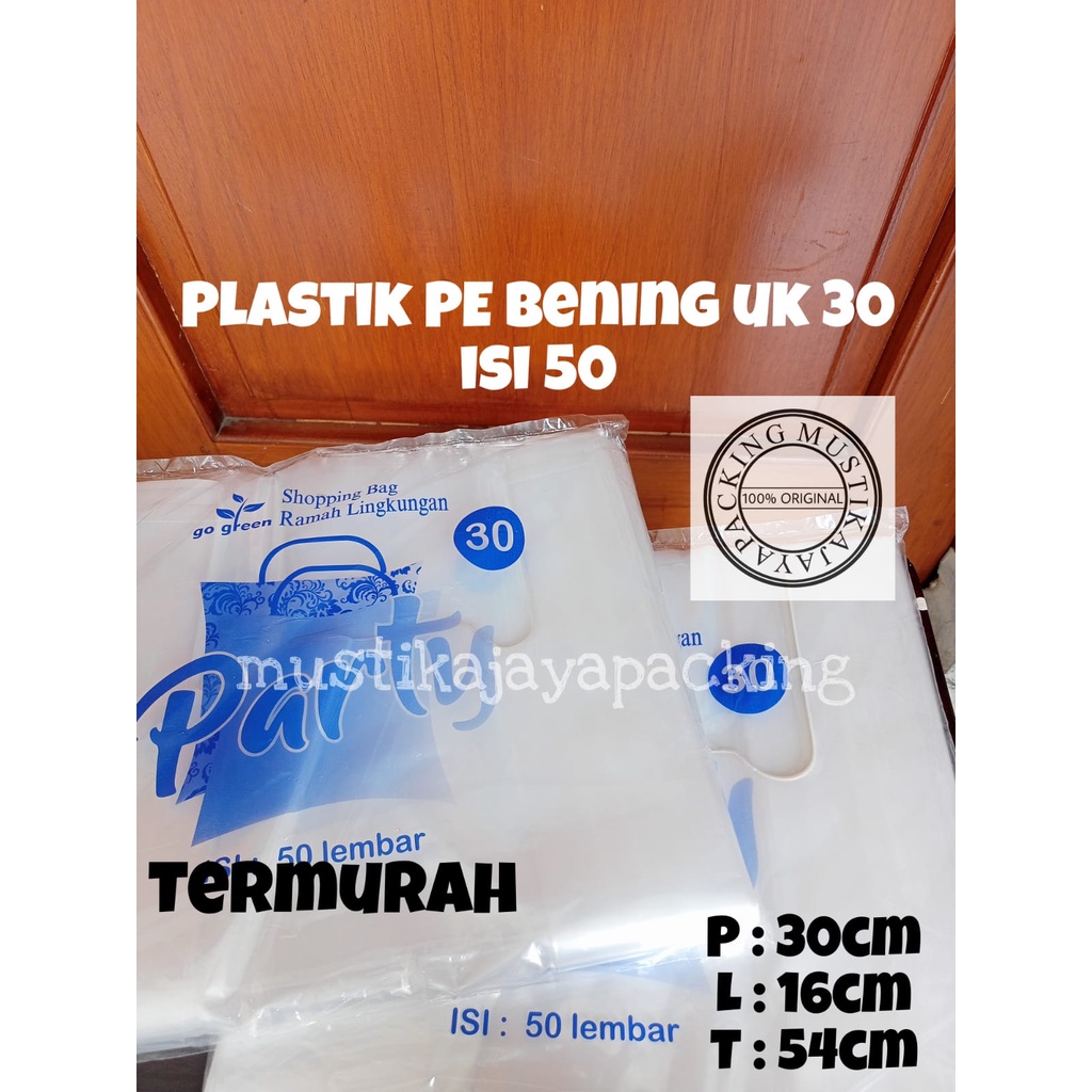 KANTONG PLASTIK BOX MAKANAN PE BENING KANTONG KRESEK TRANSPARAN BOX UKURAN 30 ISI 50 PCS