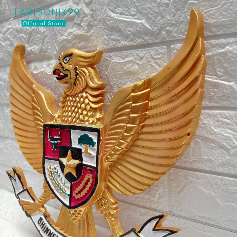 Garuda Pancasila Hiasan Dinding Lambang Fiber Lambang Negara Burung Garuda Gold Fiber 30CM