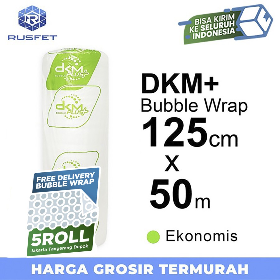 

Plastik Bubble Wrap 125cm x 50m HIJAU DKM PLUS EKONOMIS BENING /ROLL