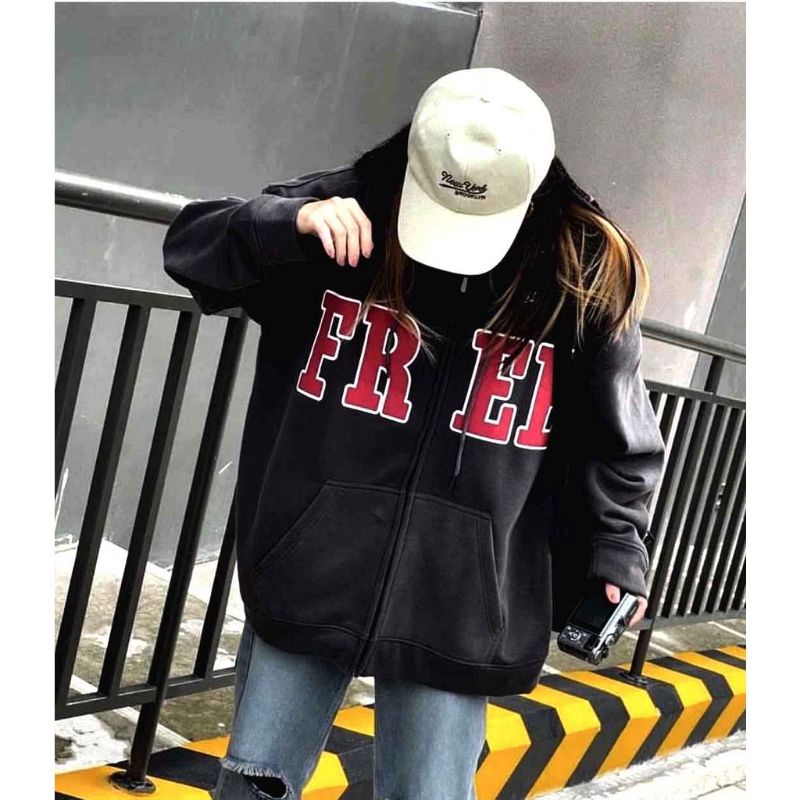 Jacket Zip Hoodie Jumper FREE (S - 6XL BACA DESKRIPSI) Bigsize Unisex S M L XL 2XL 3XL 4XL 5XL 6XL Jaket Resleting Oversized Streetwear Hip Hop Urban Style