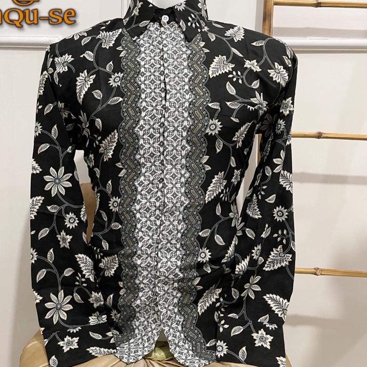 Depan Kemeja Batik Pria Lengan Panjang Kemeja Pesta Pria Batik Kondangan Pria By Laquse Kebayaa