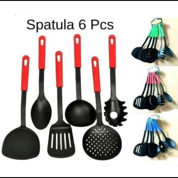 Spatula Kitchen tools set 6 pcs - Sodet Set 6 Pcs Spatula Sutil Warna - Kenji Shop