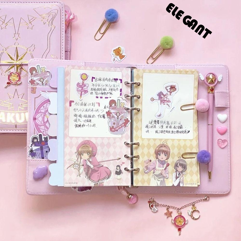 Buku Notebook / Catatan / Agenda / Diary Motif Anime Jepang Sakura Warna Pink Untuk Sekolah