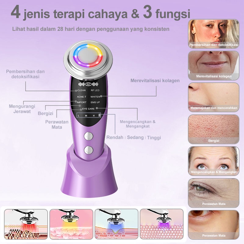 AmazeFan 7in1Alat Setrika V Shape Thin Face Lifting Wajah Pemijat Pemutih Wajah Facial Anti Aging Sheet Masker Perawatan detox pijit elektrik roller Massager komedo Mesin rf Anti-wrinkle Pengencang Uap tirus galvanic Wajah topeng spa Perangkat Kecantikan