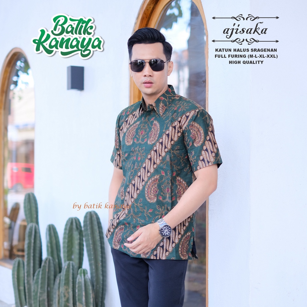 Kanaya Baju Batik Pria Lengan Pendek Full Furing AJISAKA