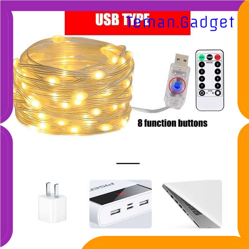 TG - LMP ANBLUB Lampu String Hias Dekorasi USB Waterproof 100 LED 10M + Remote - LISM-13