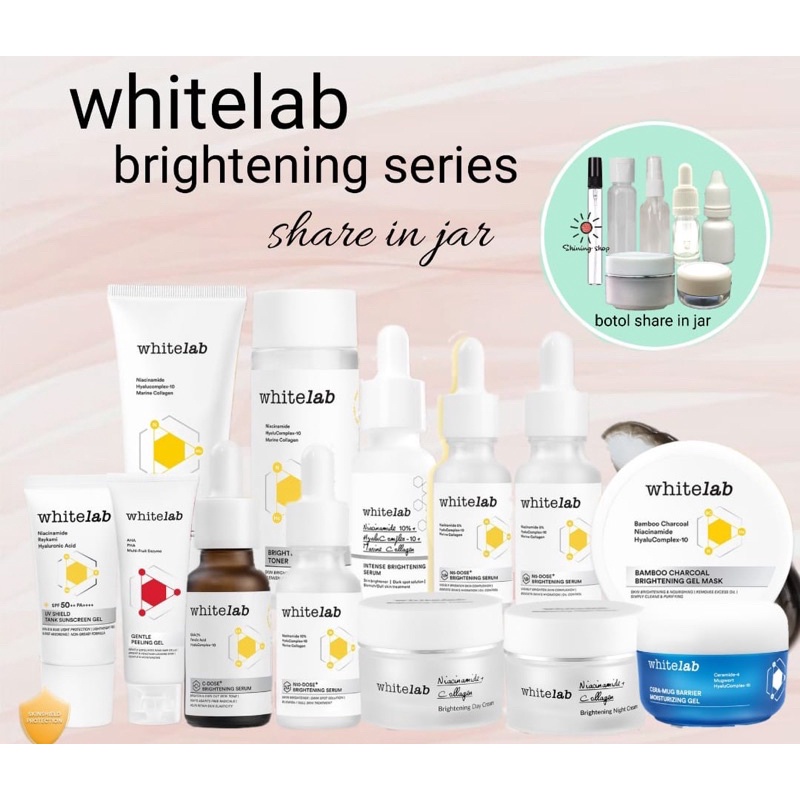 [ Share in jar ] Whitelab Brightening Wajah  Facial Wash Toner A-Dose+ C-Dose+ Booster Intense Serum