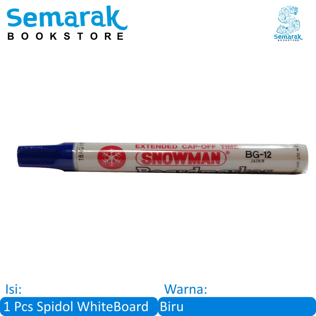

Snowman Whiteboard marker Spidol Dapat Dihapus - Biru