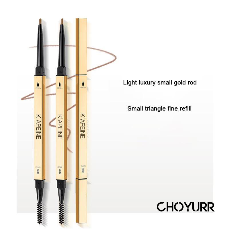 【COD】Double Heads Eyebrows Pensil Alis Eyebrow Pencil Batangan Emas Kecil Kepala Ganda Eyebrow Pencil Tahan Air Dan Lama-CH