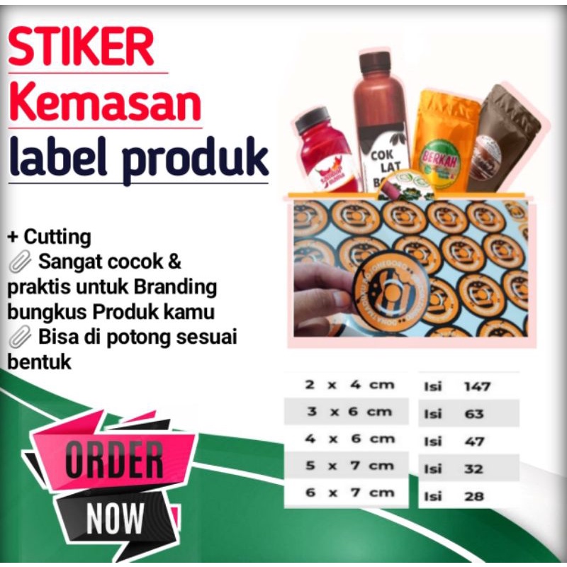 

stiker kemasan / stiker produk / stiker label