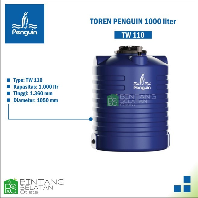 TOREN PENGUIN TW 110 TANGKI / TOREN / TANDON AIR BLOW 1000 LITER