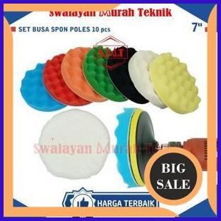 sparepart Busa Spon Poles Mobil 7 inch Set IKURA Sponge Polishing 10Pcs 2ZJN23
