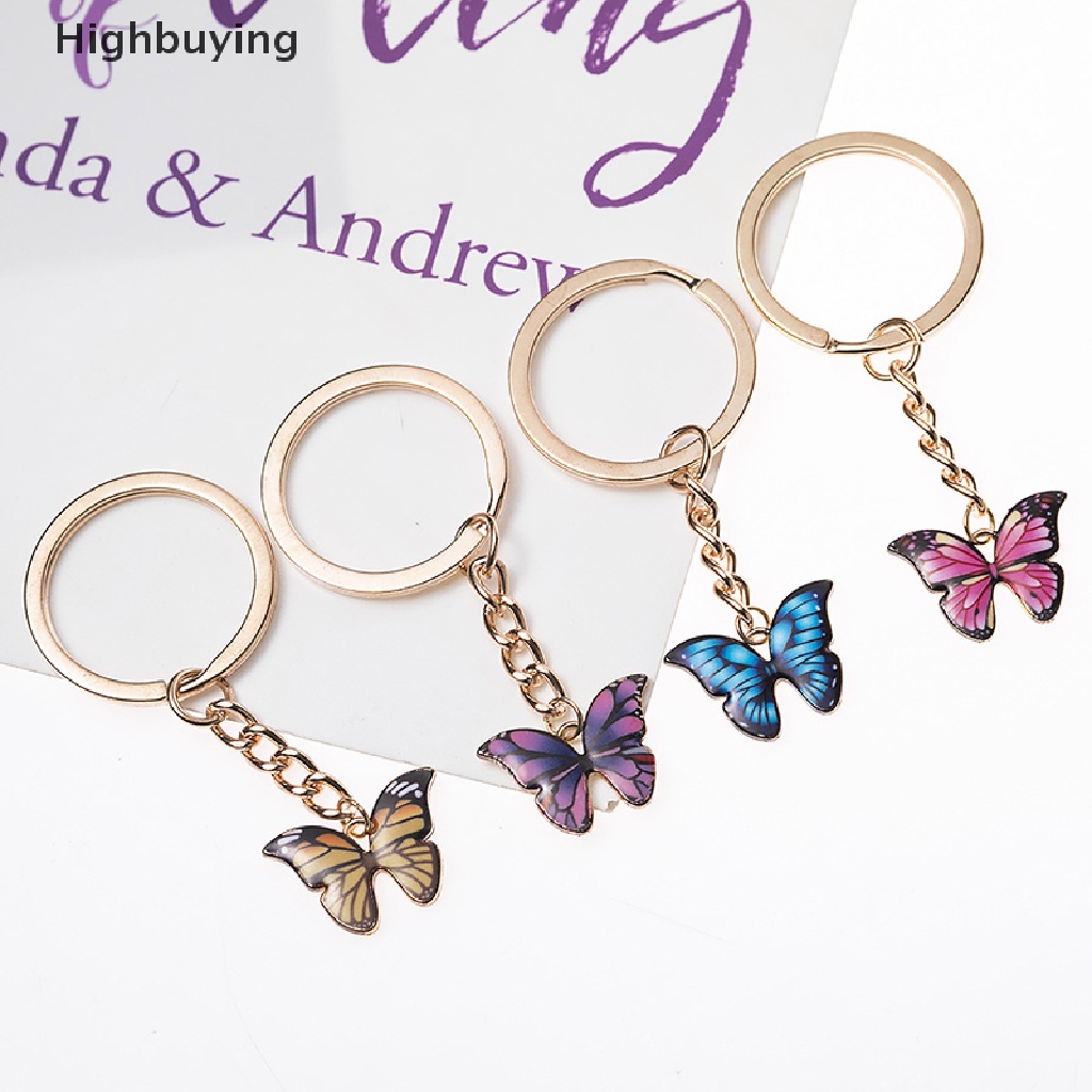Hbid Double Butterfly Keychain Colorful Butterfly Key Chain Cincin Tas Liontin Perhiasan Glory