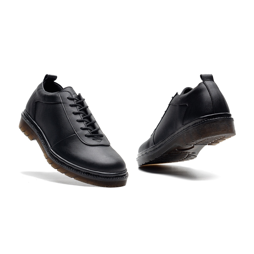 LOW SVEND BLACK (KULIT ASLI) |MNM x Greata| Sepatu Pantofel Pria Formal / Kantor ORI