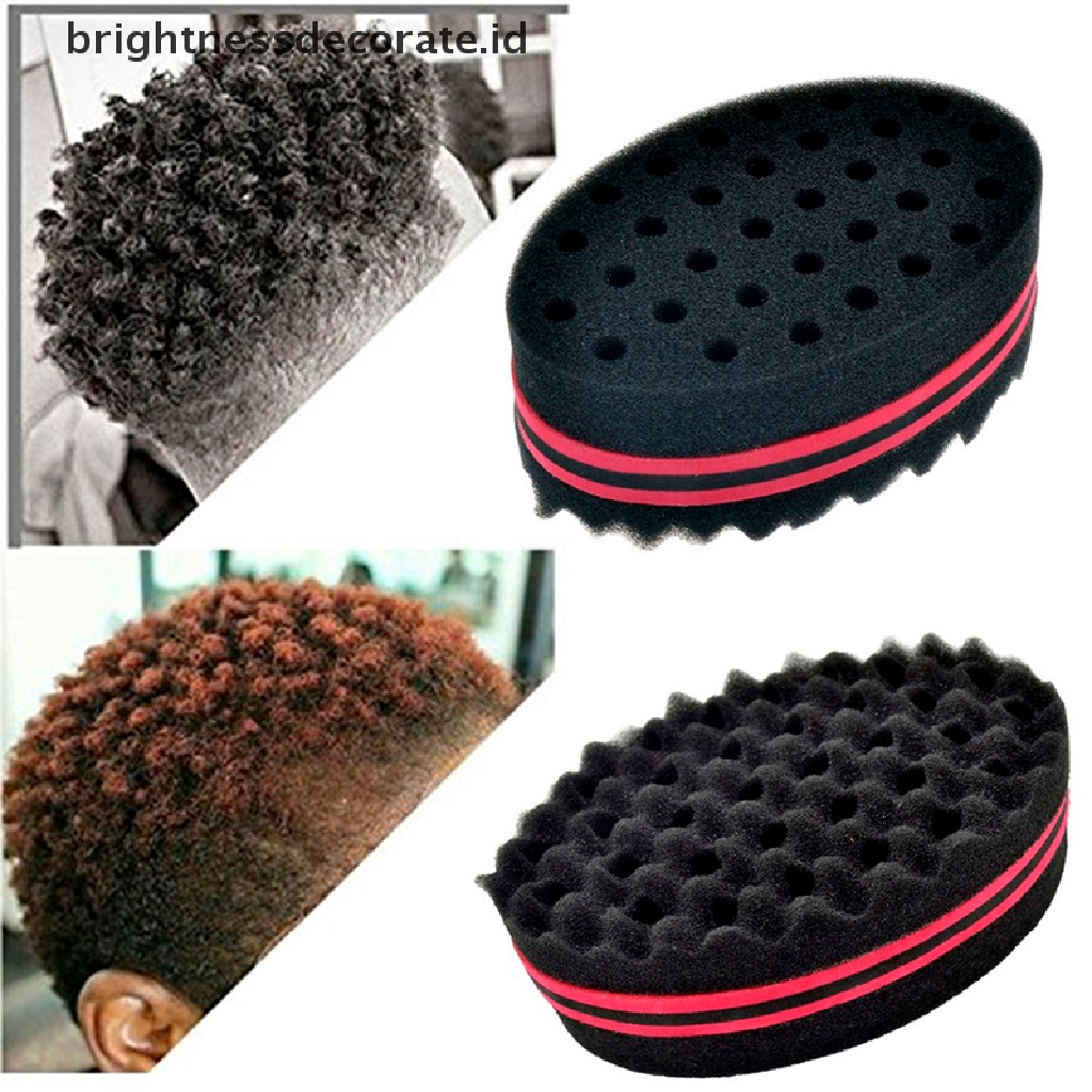 [Birth] Black Man Hair Braider Twist Sponge Cemara Afro Rambut Gimbal Curl Brush Sponge Barber [ID]