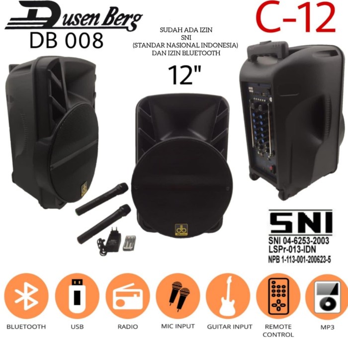 portable speaker bluetooth dusenberg 12inch / db 008 C12 original top