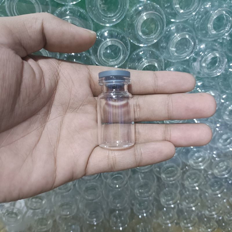 Botol kaca 6ml Vial Tutup Karet