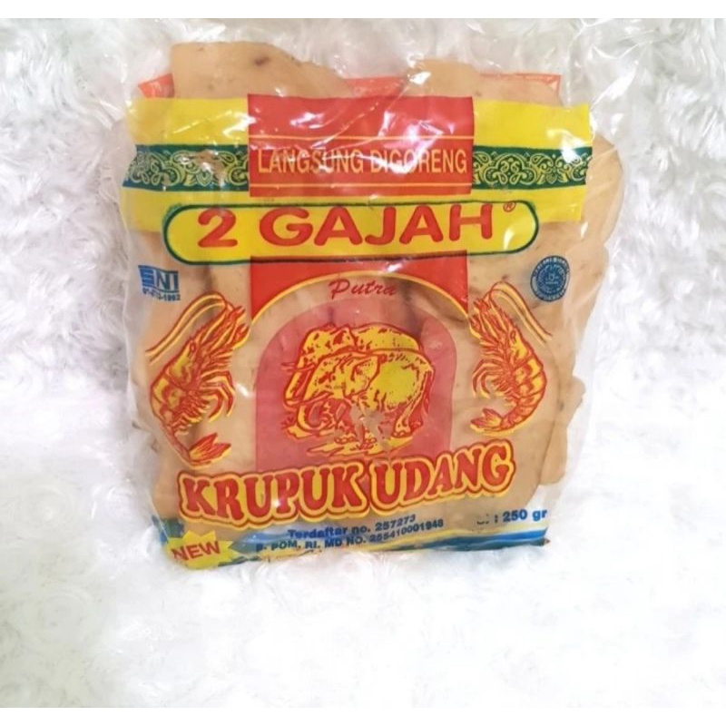 

Kerupuk Udang Mentah Cap 2 Gajah 250gr