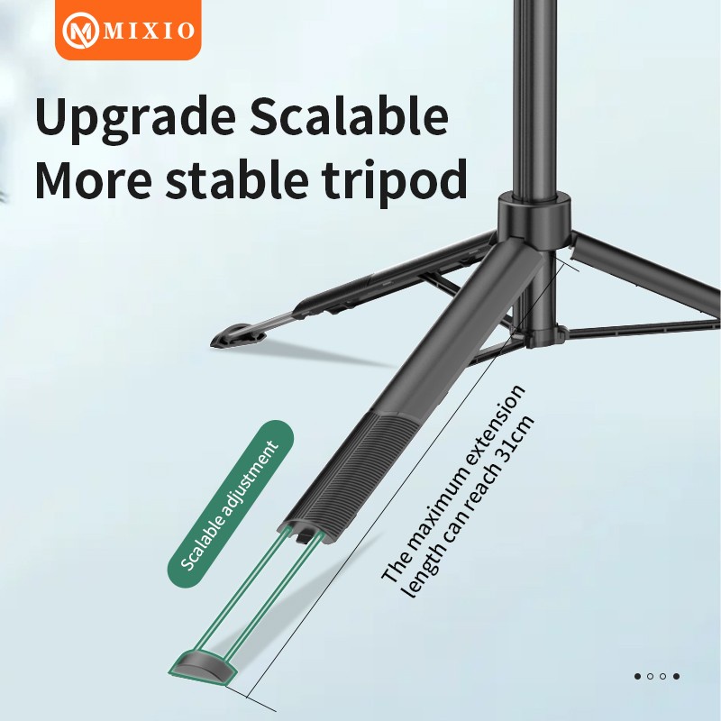 MIXIO A66 - Tongsis Bluetooth Selfie Stick Tripod with LED Light 160CM