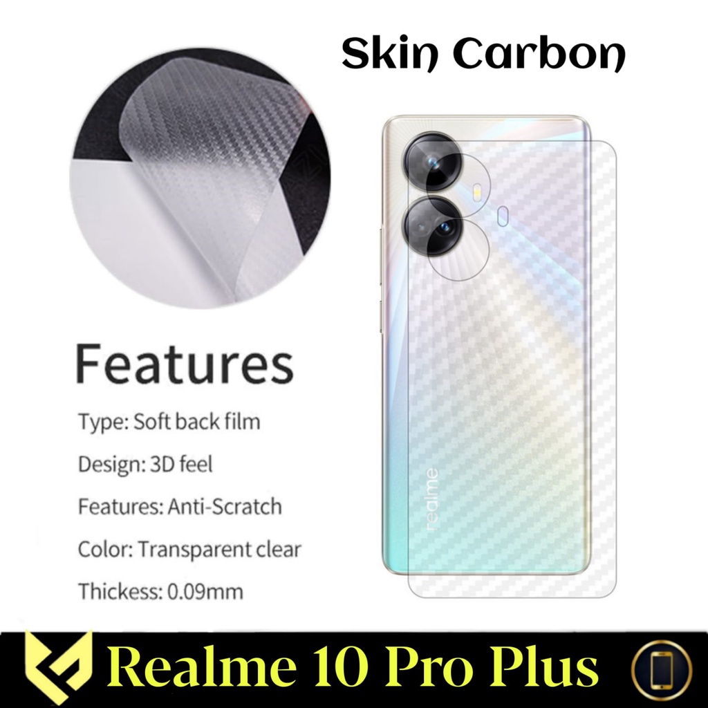 Promo Garskin Carbon For REALME 10 PRO PLUS  Anti Gores pelindung body belakang handphone anti jamur