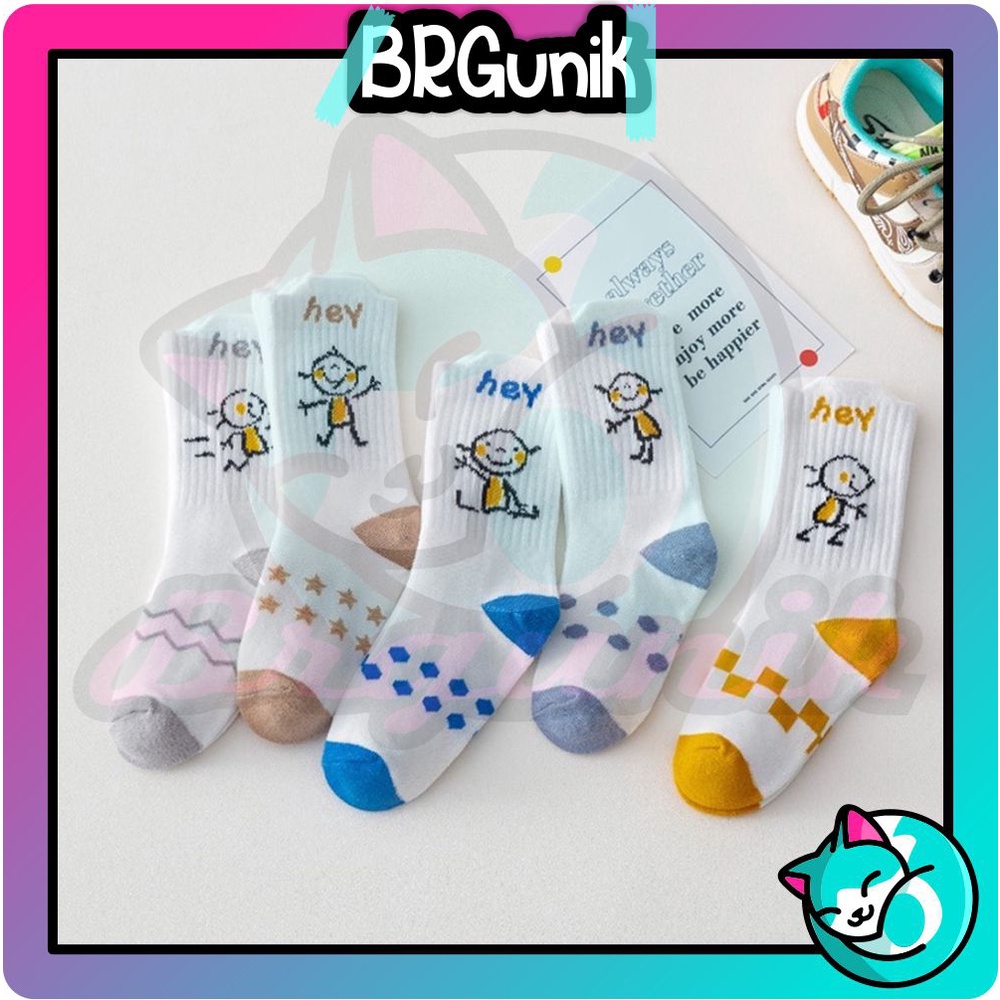 BRGUNIK Kaos Kaki Anak Lucu Kaus Kaki Bayi Motif Hey Karakter KK065