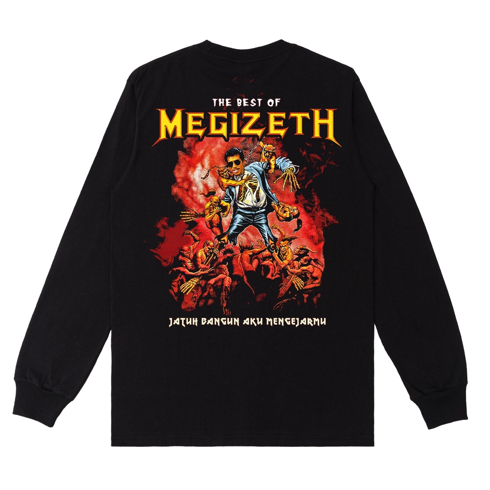 ROLLINGSTOUT T-SHIRT LONGSLEEVE MEGIZETH / KAOS TANGAN PANJANG l HITAM