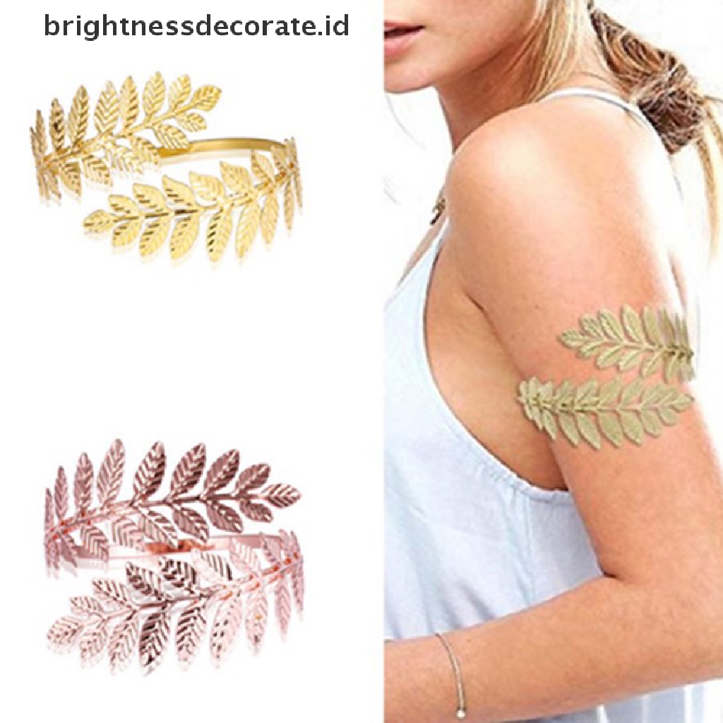 [Birth] Metal Greek Roman Laurel Leaf Bracelet Armband Upper Arm Cuff Armlet [ID]