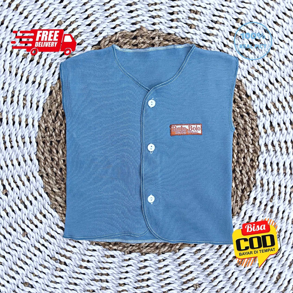 SALE 7.7 Serian Biru - 3 pcs Baju Bayi Kutung Bayi Baru Lahir 0 sd 3 Bulan Blue Sea Series merk SNI Bolo - Bolo